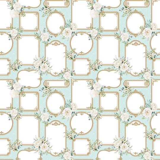 Fabric Northcott Turquoise Platters White Wedding by the Quarter Yard 28383-62